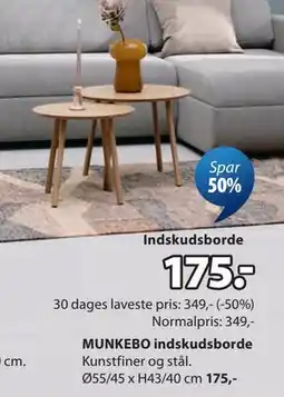 JYSK MUNKEBO indskudsborde tilbud