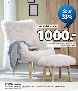 JYSK HVILSTED lænestol tilbud