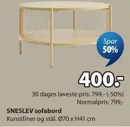 JYSK SNESLEV sofabord tilbud