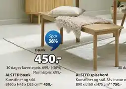 JYSK ALSTED bænk tilbud
