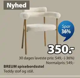 JYSK BREUM spisebordsstol tilbud