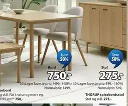 JYSK THORUP spisebordsstol tilbud