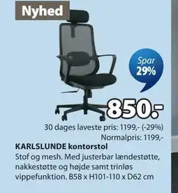 JYSK KARLSLUNDE kontorstol tilbud