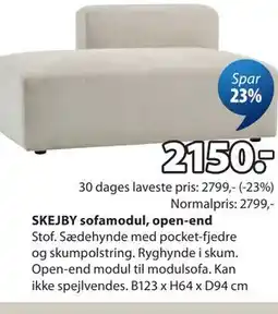 JYSK SKEJBY sofamodul, open-end tilbud