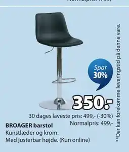 JYSK BROAGER barstol tilbud