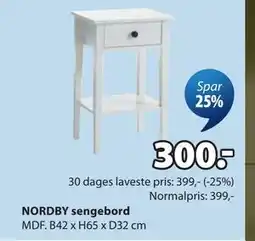 JYSK NORDBY sengebord tilbud