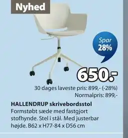 JYSK HALLENDRUP skrivebordsstol tilbud