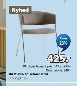 JYSK RAMSING spisebordsstol tilbud