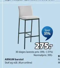 JYSK ARNUM barstol tilbud