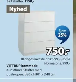 JYSK VITTRUP kommode tilbud