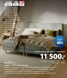 JYSK DREAMZONE JOSELVA + EKSO elevationsseng tilbud