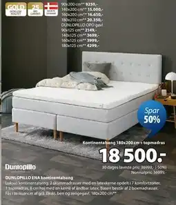 JYSK DUNLOPILLO ENA kontinentalseng tilbud