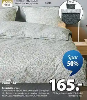 Sengetøj i percale