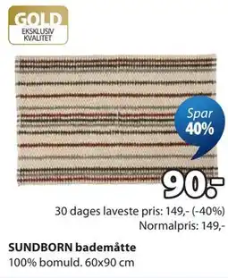 JYSK SUNDBORN bademåtte tilbud