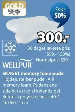 JYSK SKAGET memory foam pude tilbud