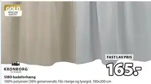 JYSK SIBO badeforhæng tilbud