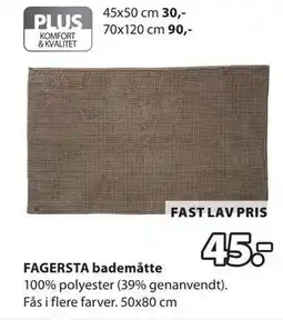 JYSK FAGERSTA bademåtte tilbud