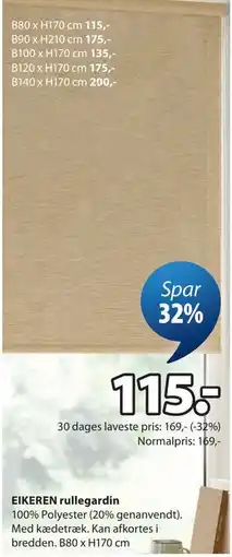JYSK EIKEREN rullegardin tilbud