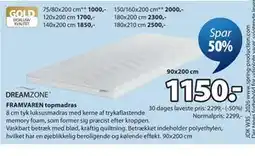 JYSK FRAMVAREN topmadras tilbud