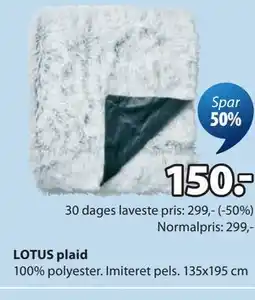 JYSK LOTUS plaid tilbud