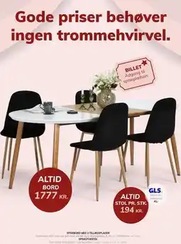 Daells Bolighus SPISEBORD MED 2 TILLÆGSPLADER tilbud