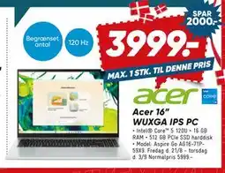 Bilka Acer 16” WUXGA IPS PC tilbud