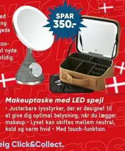 Bilka Makeuptaske med LED spejl tilbud