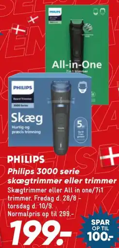Bilka Philips 3000 serie skægtrimmer eller trimmer tilbud