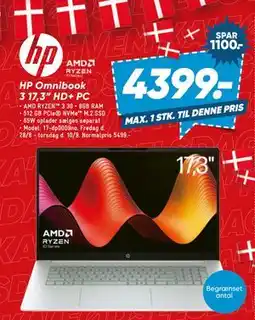 Bilka HP Omnibook 3 17,3— HD+ PC tilbud