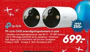 Bilka TP-Link C410 overvågningskamera 2-pak tilbud