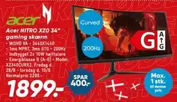 Bilka Acer NITRO XZ0 34” gaming skærm tilbud