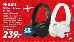 Bilka Philips trådløse on-ear høretelefoner tilbud