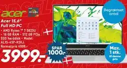 Bilka Acer 15,6” Full HD PC tilbud