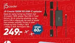 Bilka J5 Create 100W PD USB-C oplader tilbud