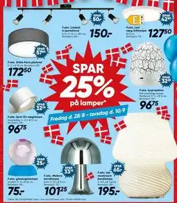 Bilka SPAR 25% på lamper tilbud