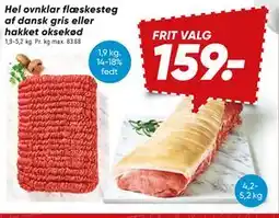 Bilka Hel ovnklar flæskesteg af dansk gris eller hakket oksekød tilbud