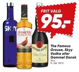 Bilka The Famous Grouse, Skyy Vodka eller Gammel Dansk tilbud
