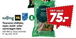 Bilka Toscana vildlaks, rejer, kold- eller varmrøget laks tilbud