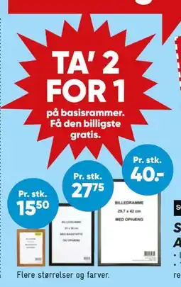 Bilka TA' 2 FOR 1 på basisrammer tilbud