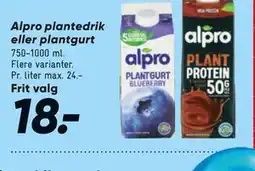 Bilka Alpro plantedrik eller plantgurt tilbud