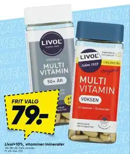 Bilka Livol+10%, vitaminer/mineraler tilbud