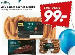 Bilka XXL pølser eller spareribs tilbud