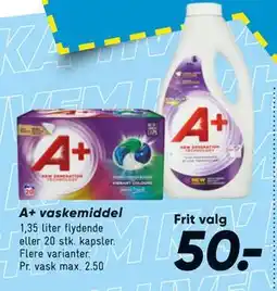 Bilka A+ vaskemiddel tilbud
