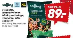 Bilka Fiskefilet, lakseportioner, blæksprutteringe, vannamei eller skalrejer tilbud