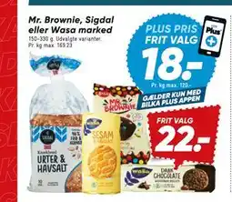 Bilka Mr. Brownie, Sigdal eller Wasa marked tilbud