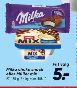 Bilka Milka choko snack eller Müller mix tilbud