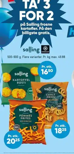Bilka TA’ 3 FOR 2 på Salling frosne kartofler tilbud