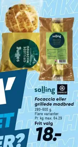 Bilka Focaccia eller grillede madbrød tilbud