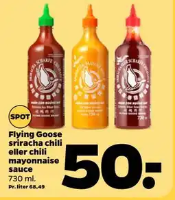 Netto Flying Goose sriracha chili eller chili mayonnaise sauce tilbud