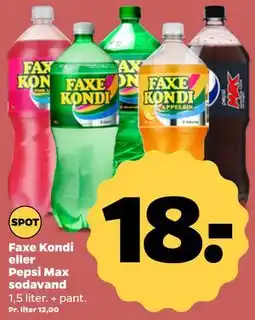 Netto Faxe Kondi eller Pepsi Max sodavand tilbud